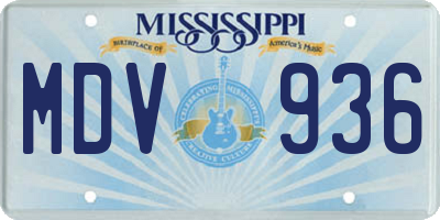 MS license plate MDV936