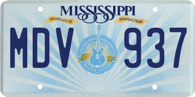 MS license plate MDV937