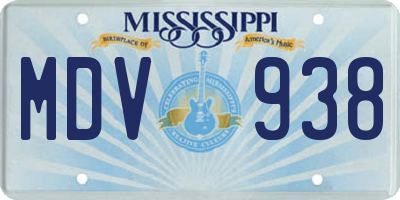 MS license plate MDV938