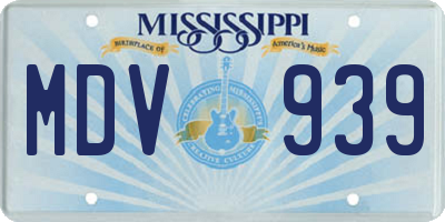 MS license plate MDV939