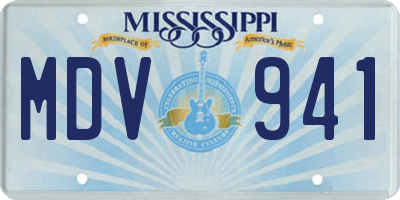 MS license plate MDV941