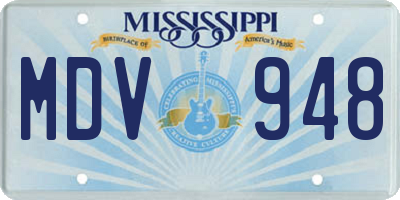 MS license plate MDV948