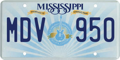 MS license plate MDV950