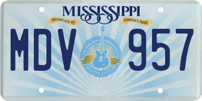 MS license plate MDV957