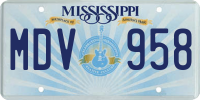 MS license plate MDV958