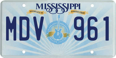 MS license plate MDV961