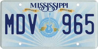 MS license plate MDV965