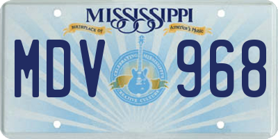 MS license plate MDV968