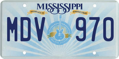 MS license plate MDV970