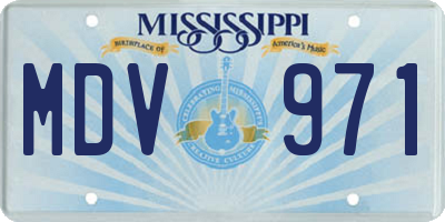MS license plate MDV971