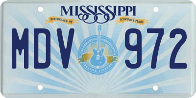 MS license plate MDV972