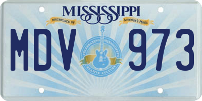 MS license plate MDV973