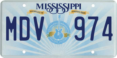 MS license plate MDV974