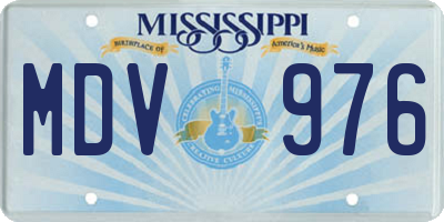 MS license plate MDV976