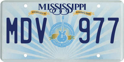MS license plate MDV977
