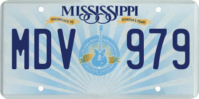 MS license plate MDV979