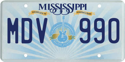 MS license plate MDV990