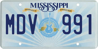 MS license plate MDV991