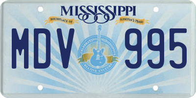 MS license plate MDV995