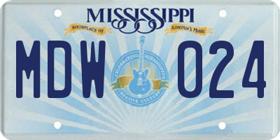 MS license plate MDW024