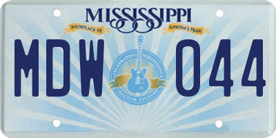 MS license plate MDW044