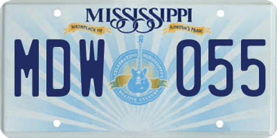 MS license plate MDW055