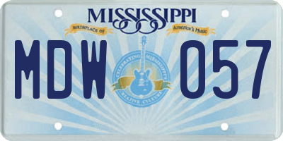 MS license plate MDW057