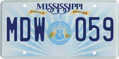 MS license plate MDW059