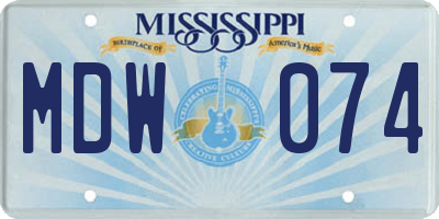 MS license plate MDW074