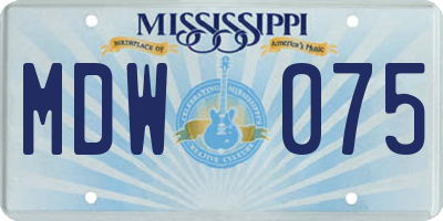 MS license plate MDW075