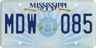 MS license plate MDW085