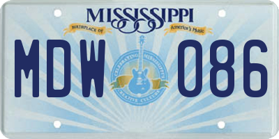 MS license plate MDW086