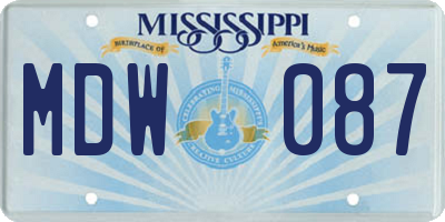 MS license plate MDW087