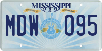 MS license plate MDW095