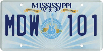 MS license plate MDW101