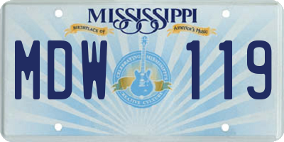 MS license plate MDW119