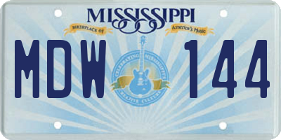 MS license plate MDW144