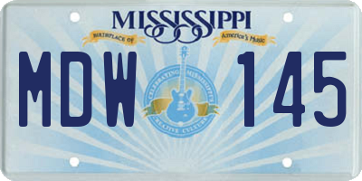 MS license plate MDW145