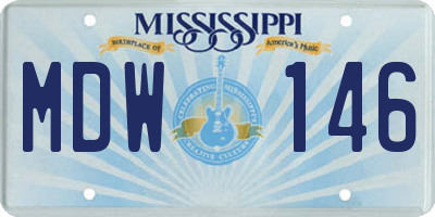MS license plate MDW146