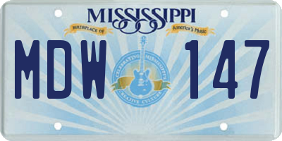 MS license plate MDW147