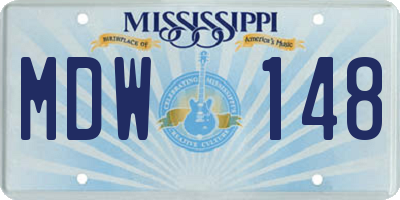 MS license plate MDW148