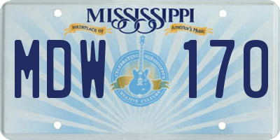 MS license plate MDW170