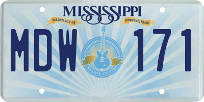 MS license plate MDW171