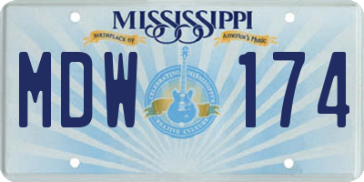 MS license plate MDW174
