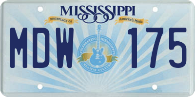 MS license plate MDW175