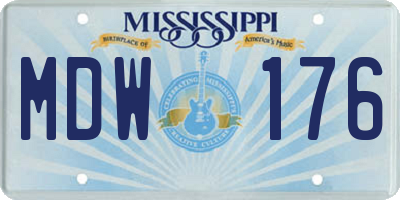 MS license plate MDW176