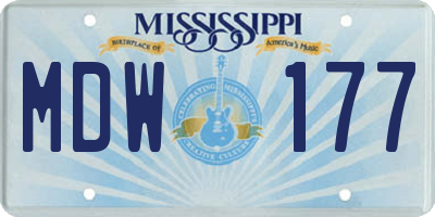 MS license plate MDW177