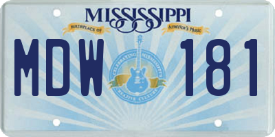 MS license plate MDW181