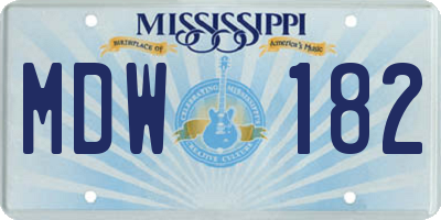 MS license plate MDW182