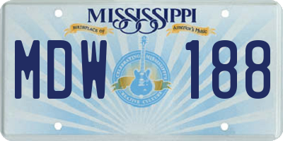 MS license plate MDW188